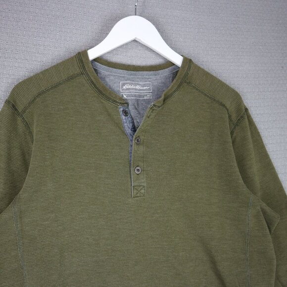 Eddie Bauer Thick Thermal Longsleeve Henley Olive Mens Large - Picture 3 of 8
